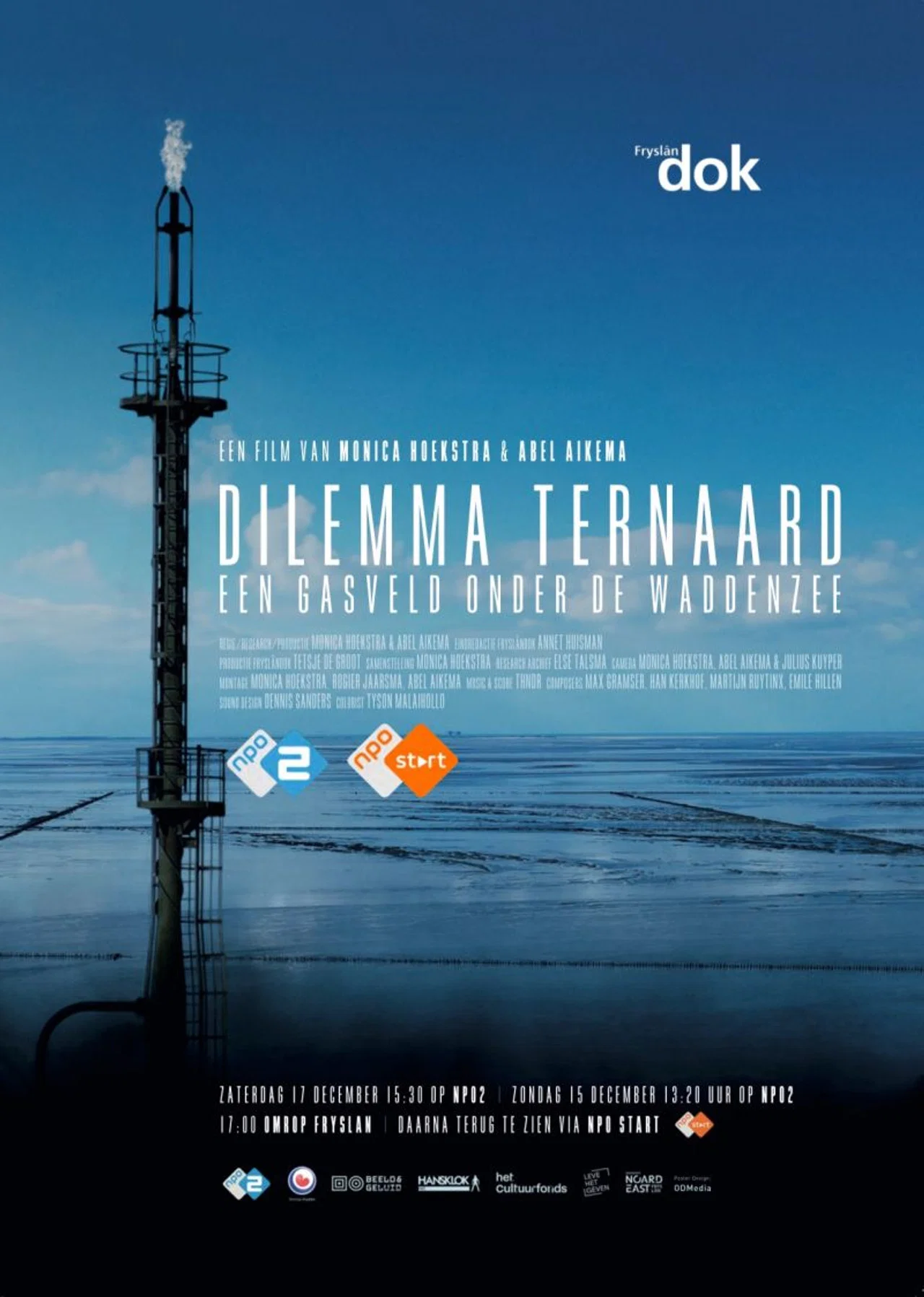 Documentaireposter Dilemma Ternaard, een gasveld onder de Waddenzee